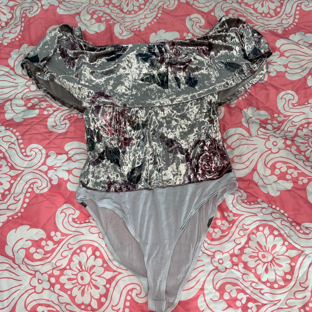 Charlotte Russe velvet textured bodysuit